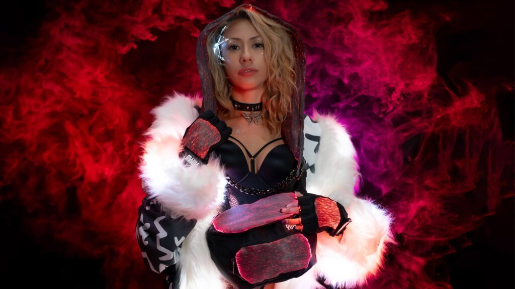 Rave Couple Outfits LED Fur Coat for Women